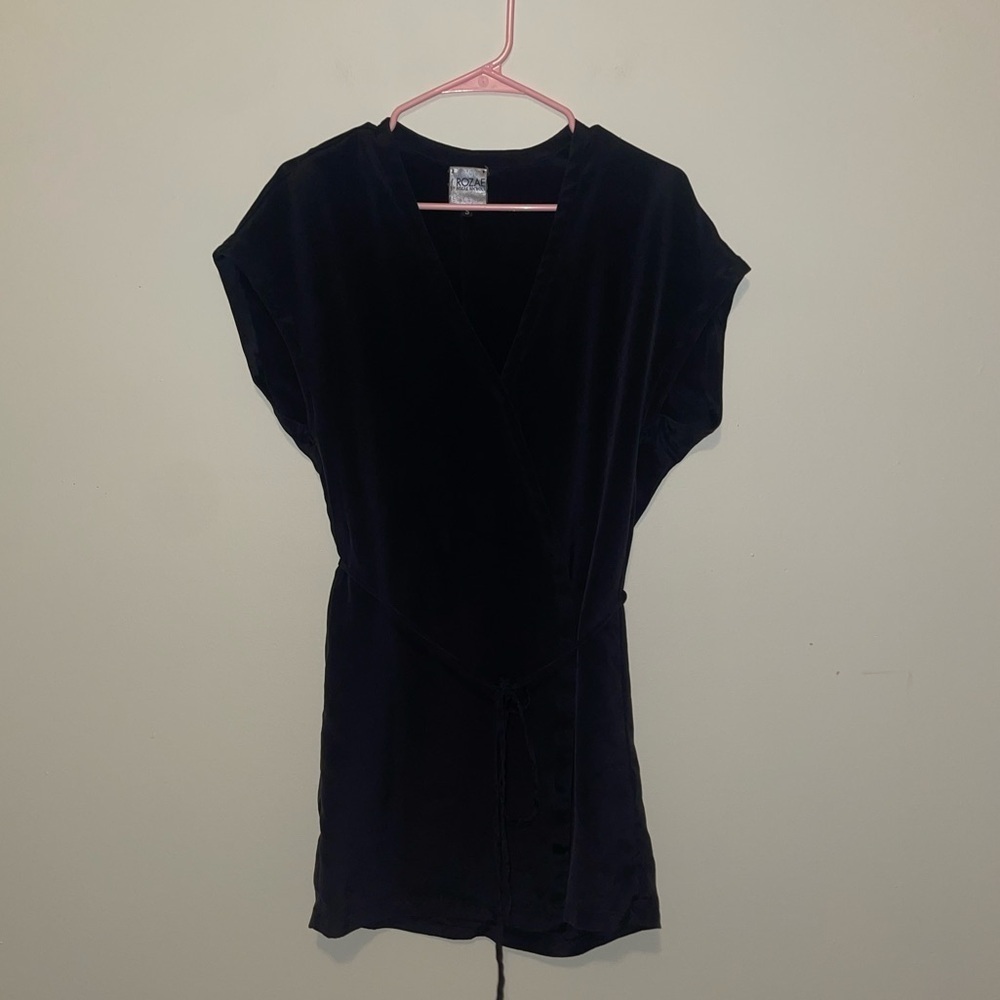 Rozae by Rozae Nichols Black Silk Wrap Dress Size Small